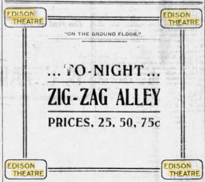 Edison Theatre - 1903 Ad